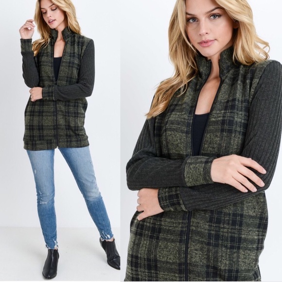 🔥Plaid Open Zipper Jacket - Picture 2 of 8